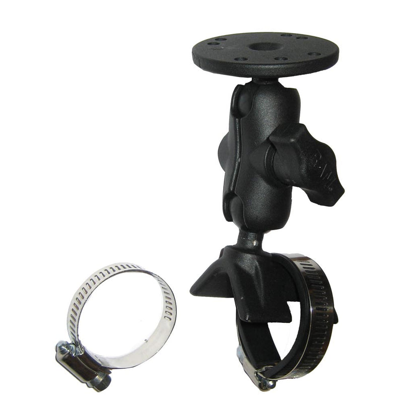 RAM Mount Strap Mount w/Short Arm & Round Base [RAM-B-108U-A] - Mealey Marine