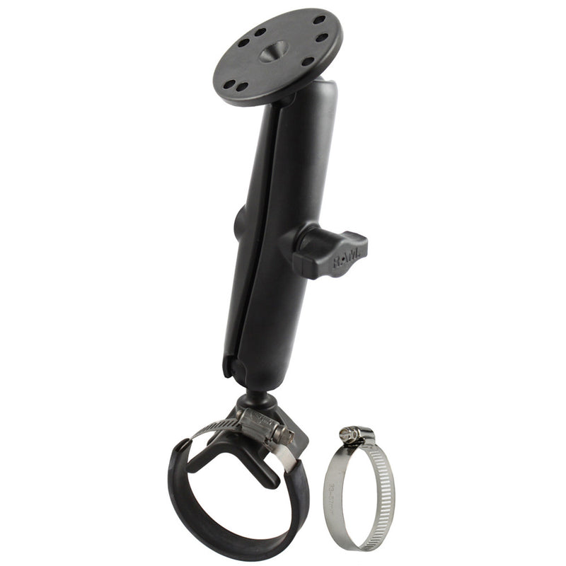 RAM Mount Strap Mount w/Long Arm & Round Base [RAM-B-108-C] - Mealey Marine