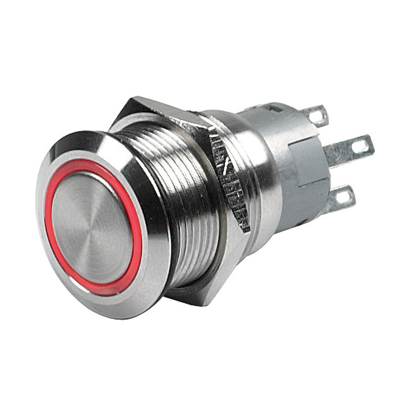 Marinco Push-Button Switch - 12V Momentary (On)/Off - Red LED [80-511-0002-01] - Mealey Marine