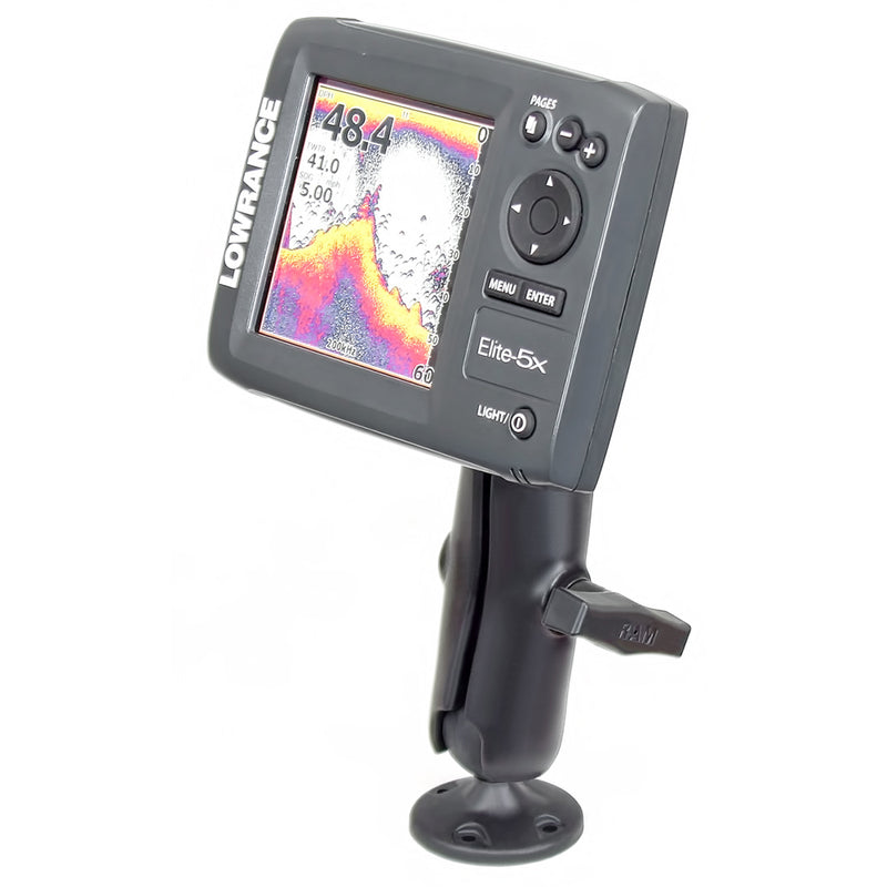 RAM Mount 1.5" Ball "Rugged Use" Composite Mount f/Lowrance Elite-5 & Mark-5 Series Fishfinders [RAP-101U-LO11] - Mealey Marine