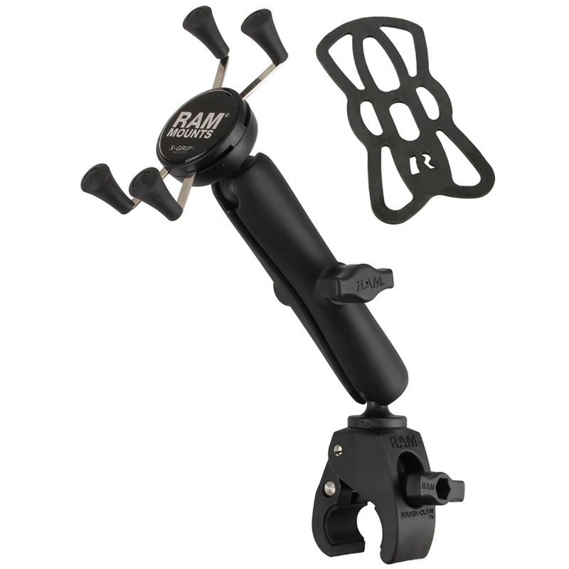 RAM Mount Universal Tough-Claw Base w/Long Double Socket Arm & Universal X-Grip Cell/iPhone Cradle [RAM-B-400-C-UN7U] - Mealey Marine