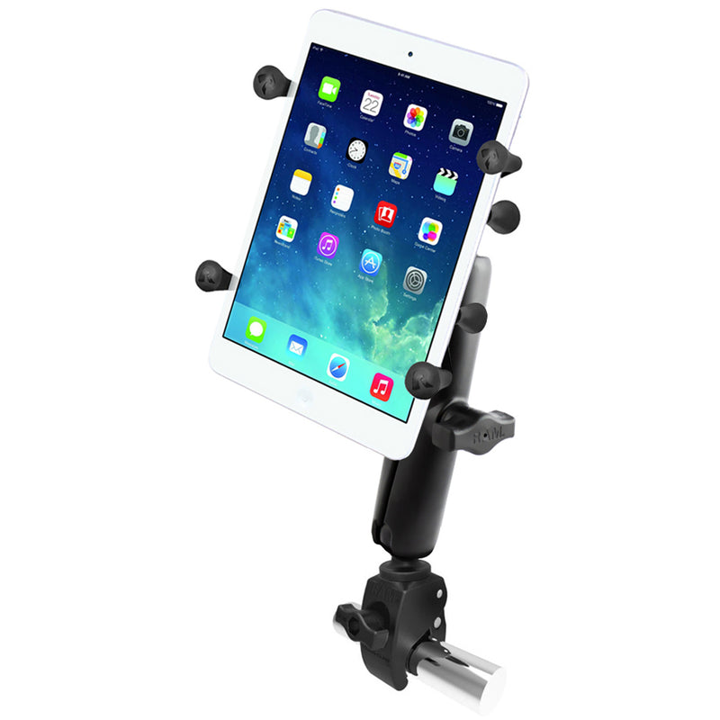 RAM Mount Tough-Claw Base w/Long Double Socket Arm & Universal X-Grip Cradle w/1" Ball f/7" Tablets [RAM-B-400-C-UN8U] - Mealey Marine