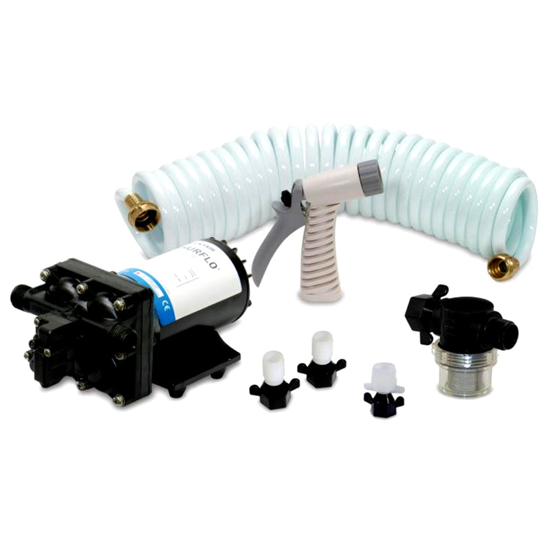 Shurflo by Pentair BLASTERII Washdown Kit - 12VDC, 3.5GPM w/25 Hose, Nozzle, Strainer  Fittings [4338-121-E07] - Mealey Marine