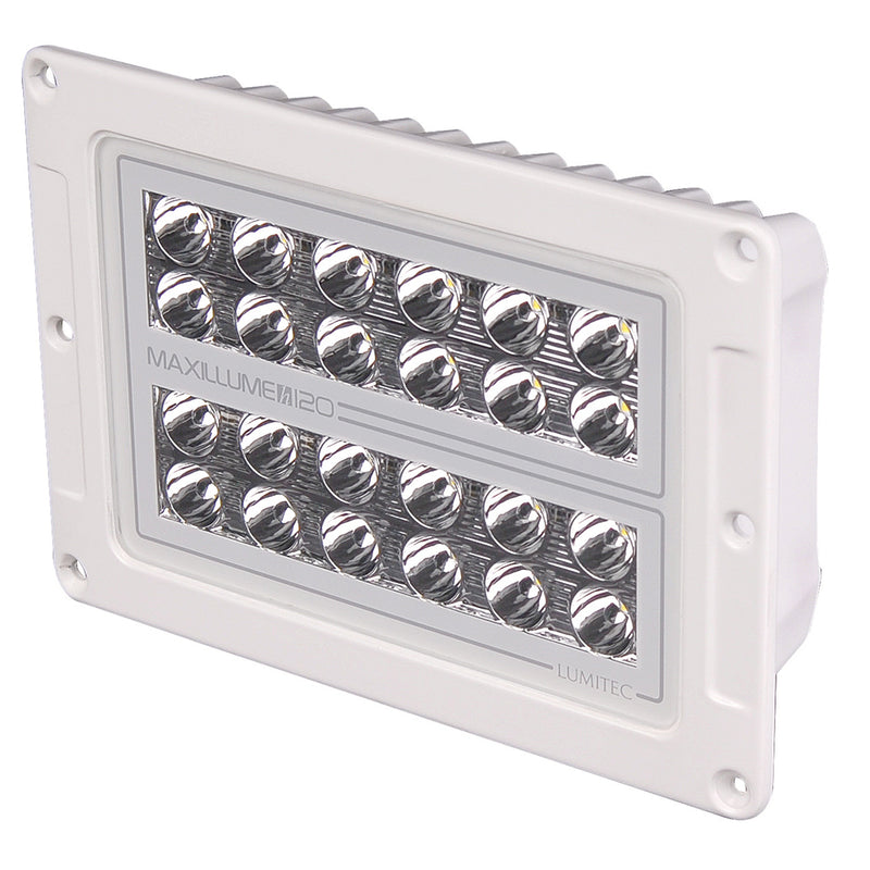 Lumitec Maxillume h120 - Flush Mount Flood Light - White Housing - White Dimming [101348] - Mealey Marine