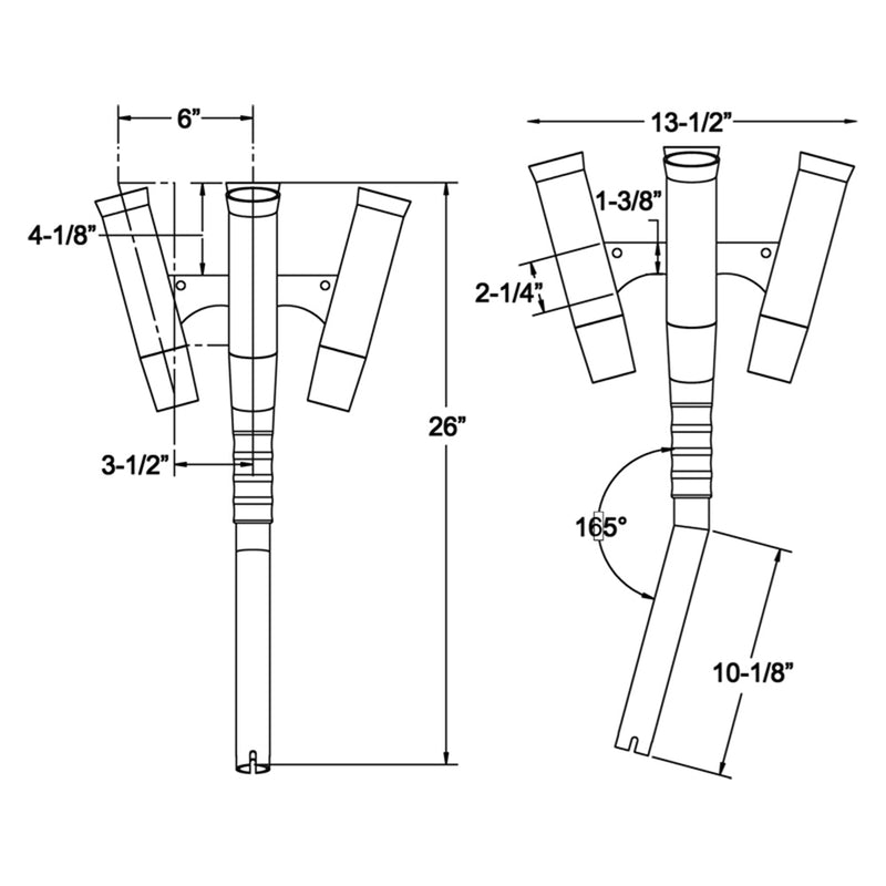 TACO Olympic 5-Rod Holder Cluster [F31-0790BXY-1] - Mealey Marine