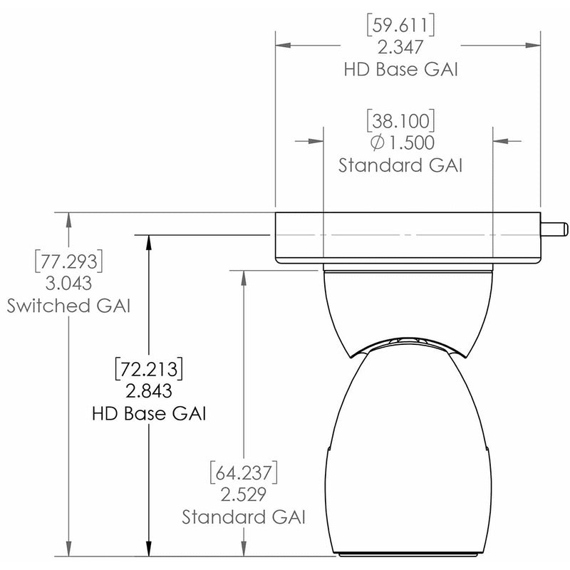 Lumitec GAI2 White Dimming/Red & Blue Non-Dimming Heavy Duty Base - Brushed Housing [111800] - Mealey Marine