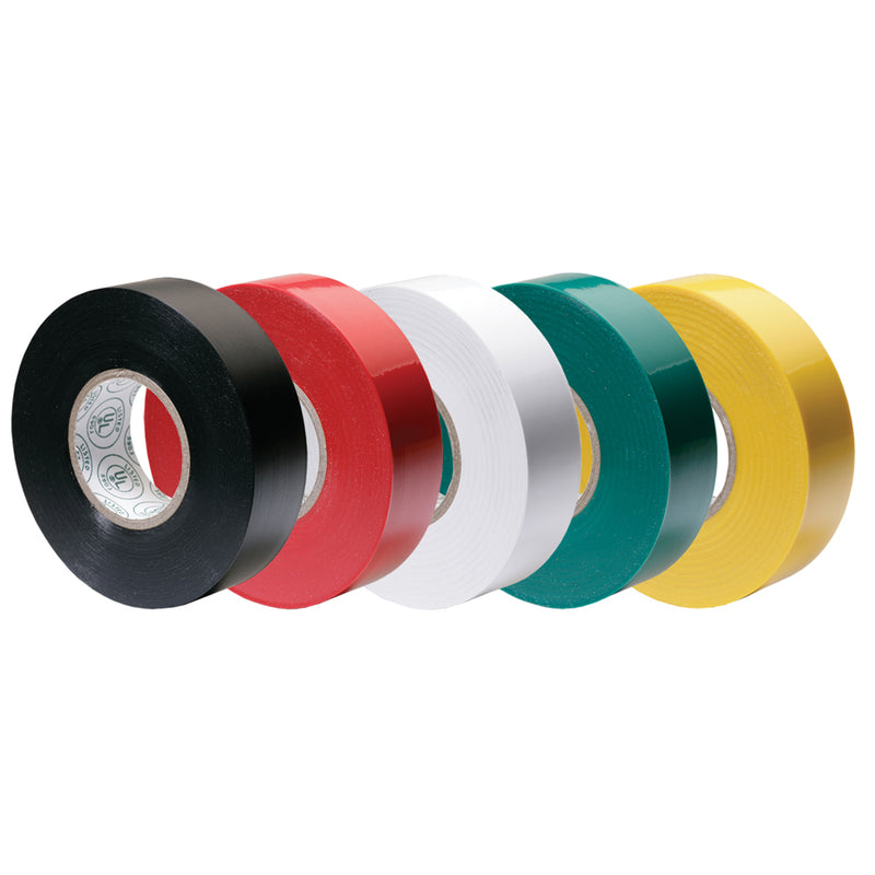 Ancor Premium Assorted Electrical Tape - 1/2" x 20' - Black / Red / White / Green / Yellow [339066] - Mealey Marine