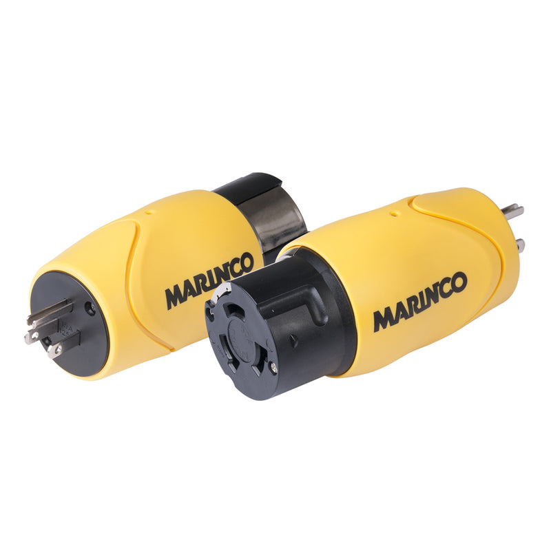 Marinco Straight Adapter - 15A Male Straight Blade to 50A 125/250V Female Locking [S15-504] - Mealey Marine