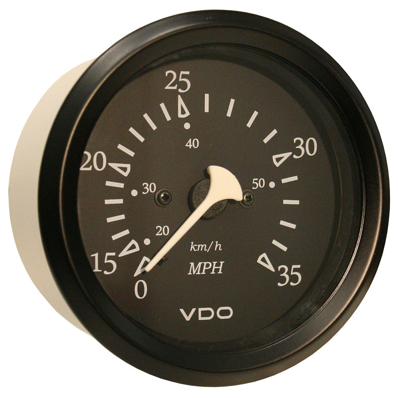 VDO Cockpit Marine 85mm (3-3/8") 35 MPH Pitot Speedometer - Black Dial/Bezel [260-11796] - Mealey Marine