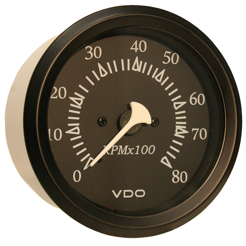 VDO Cockpit Marine 85mm (3-3/8") Outboard Tachometer - Black Dial/Bezel [333-11799] - Mealey Marine