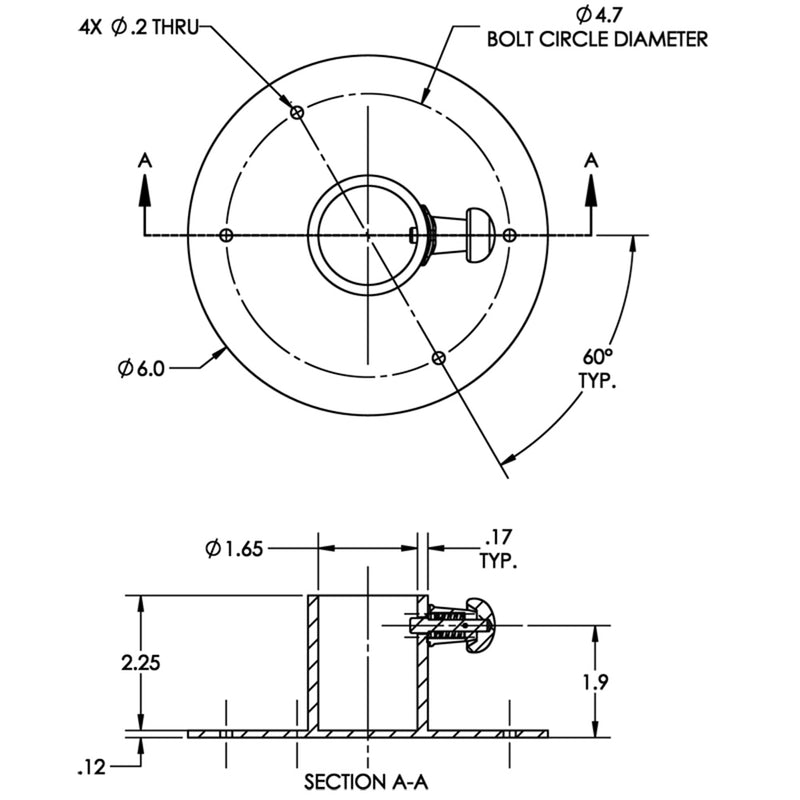 TACO Stainless Steel Table Base w/Locking Pin [F16-0006L] - Mealey Marine