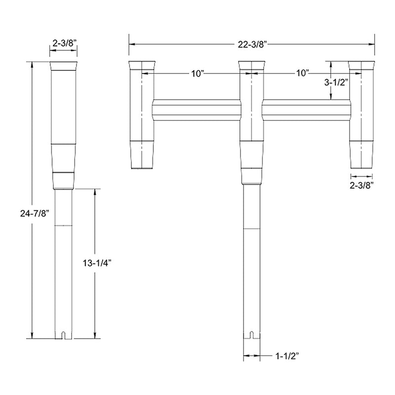 TACO Deluxe Trident Rod Holder Cluster Straight w/Tool Caddy [F31-0780BXY-1] - Mealey Marine