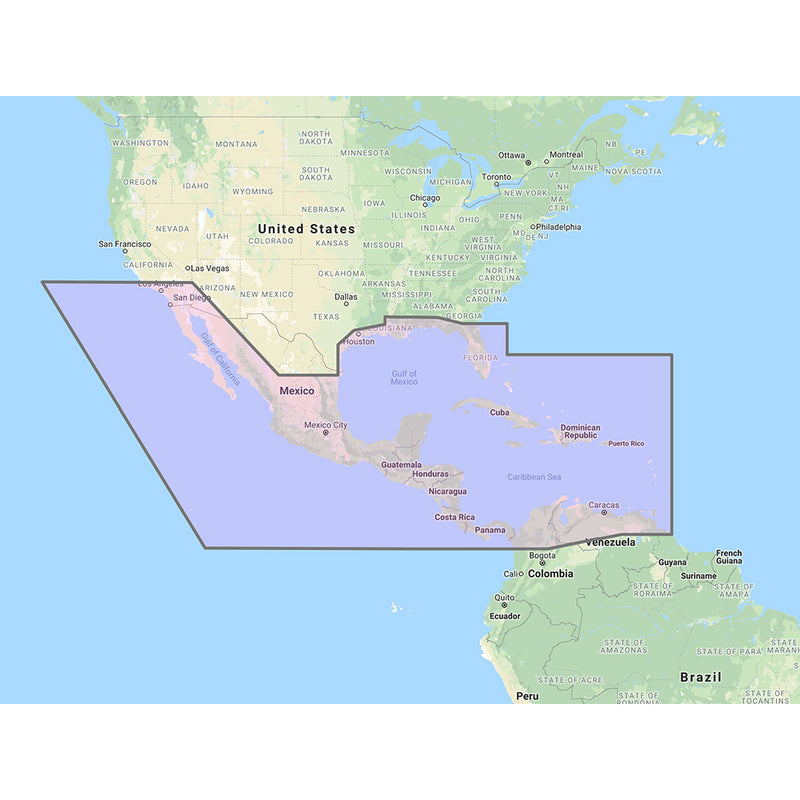 Furuno Central America, Caribbean  Part of Mexico Vector Chart - 3D Data  Standard Resolution Satellite Photos - Unlock Code [MM3-VNA-027] - Mealey Marine