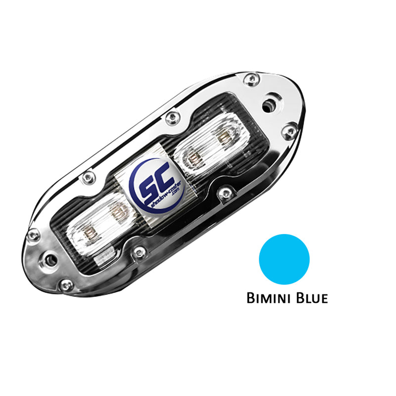 Shadow-Caster SCM-4 LED Underwater Light w/20' Cable - 316 SS Housing - Bimini Blue [SCM-4-BB-20] - Mealey Marine