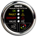 Xintex Propane Fume Detector w/Plastic Sensor  Solenoid Valve - Chrome Bezel Display [P-1CS-R] - Mealey Marine