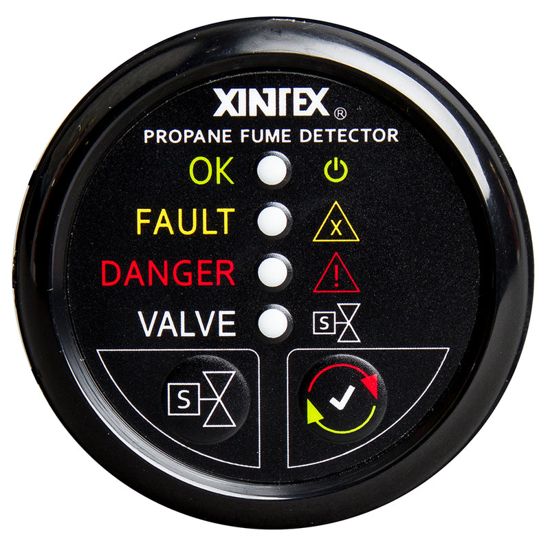 Xintex Propane Fume Detector w/Automatic Shut-Off & Plastic Sensor - No Solenoid Valve - Black Bezel Display [P-1BNV-R] - Mealey Marine