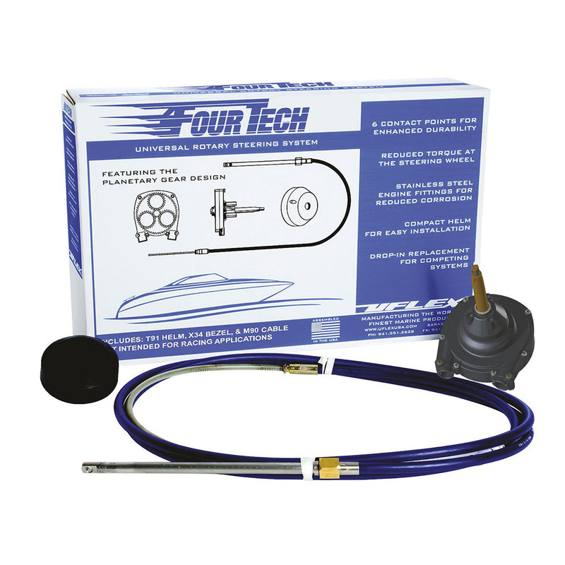 Uflex Fourtech 12' Mach Rotary Steering System w/Helm, Bezel & Cable [FOURTECH12] - Mealey Marine