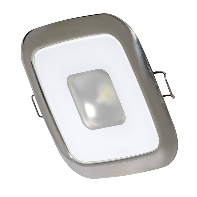 Lumitec Square Mirage Down Light - White Dimming, Red/Blue Non-Dimming - Polished Bezel [116118] - Mealey Marine