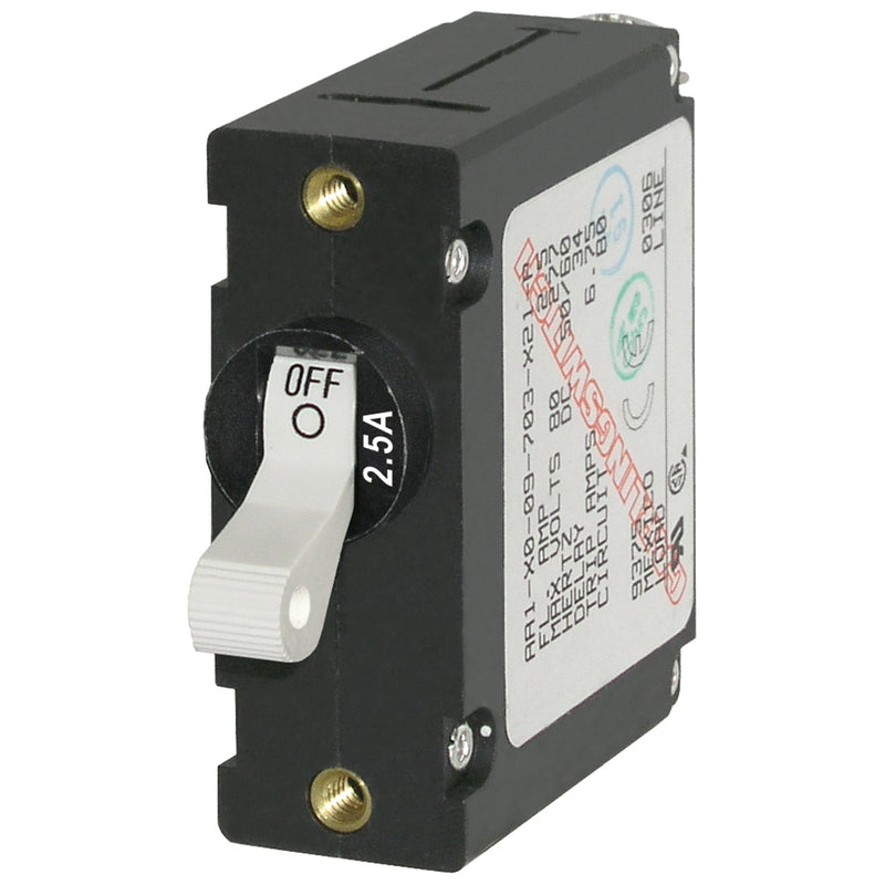 Blue Sea 7917 A-Series White Toggle Circuit Breaker - Single Pole 2.5A [7197] - Mealey Marine