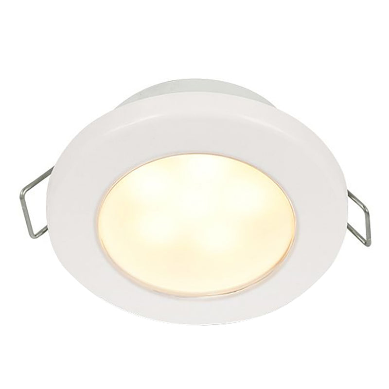 Hella Marine EuroLED 75 3" Round Spring Mount Down Light - Warm White LED - White Plastic Rim - 12V [958109511] - Mealey Marine