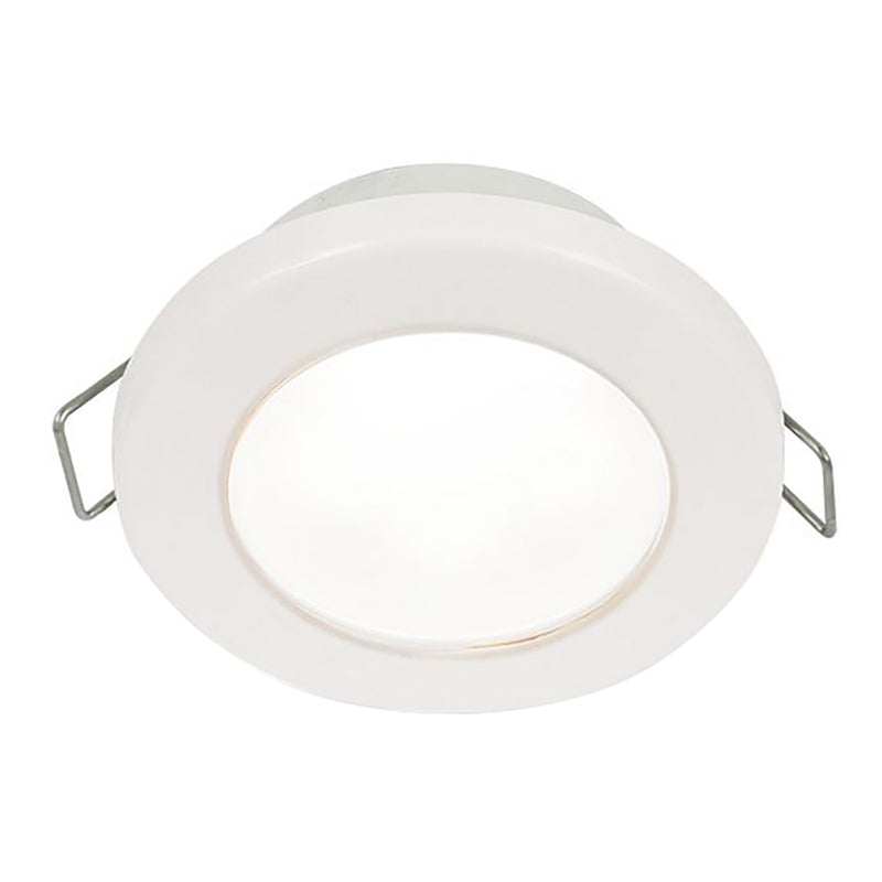 Hella Marine EuroLED 75 3" Round Spring Mount Down Light - White LED - White Plastic Rim - 12V [958110511] - Mealey Marine