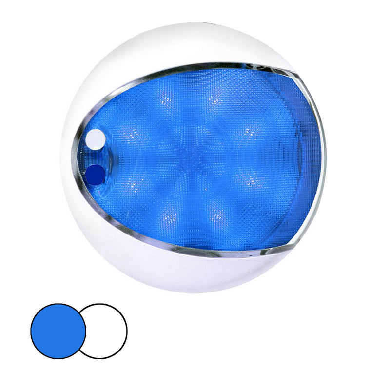 Hella Marine EuroLED 175 Surface Mount Touch Lamp - Blue/White LED - White Housing [959951121] - Mealey Marine