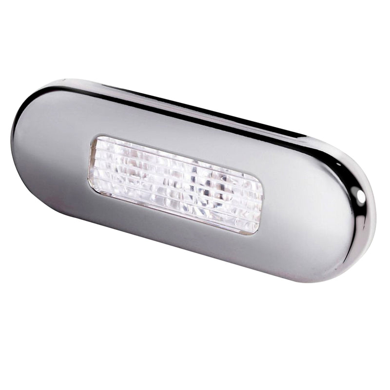 Hella Marine Surface Mount Oblong LED Courtesy Lamp - White LED - Stainless Steel Bezel [980869301] - Mealey Marine