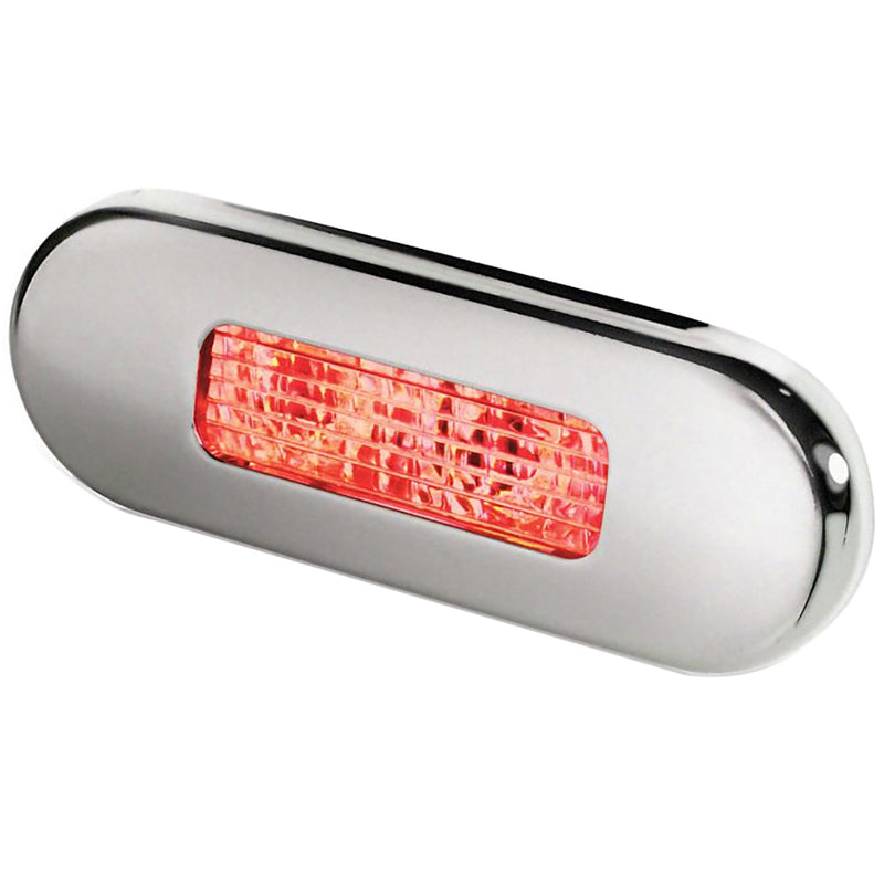 Hella Marine Surface Mount Oblong LED Courtesy Lamp - Red LED - Stainless Steel Bezel [980869501] - Mealey Marine