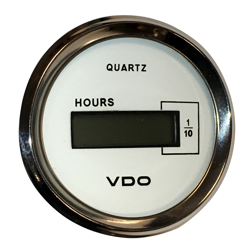 VDO Cockpit Marine 52mm (2-1/16") LCD Hourmeter - White Dial/Chrome Bezel [331-548] - Mealey Marine