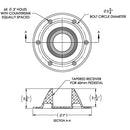 TACO Table Support - Surface Mount - Fits 2-3/8" Pedestals [Z10-4067BLY60MM] - Mealey Marine