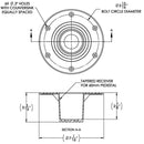 TACO Table Support - Flush Mount - Fits 2-3/8" Pedestals [Z10-4085BLY60MM] - Mealey Marine