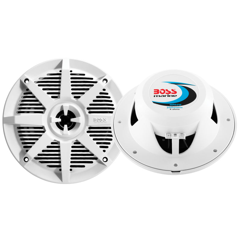 Boss Audio MR62W 6.5" 2-Way 200W Marine Speaker - White - Pair [MR62W] - Mealey Marine