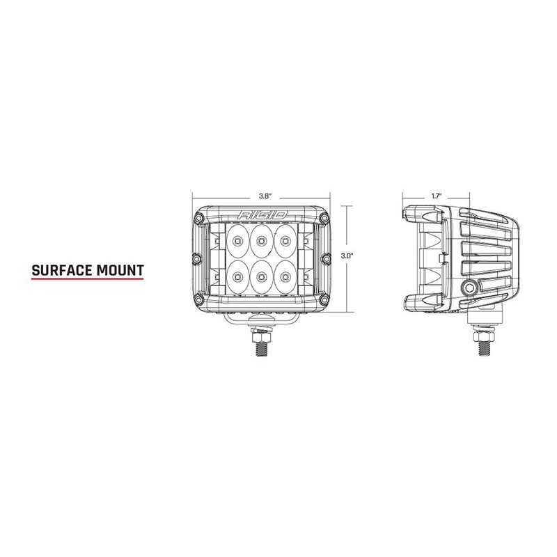 RIGID Industries D-SS Series PRO Spot LED Surface Mount - Pair - White [862213] - Mealey Marine