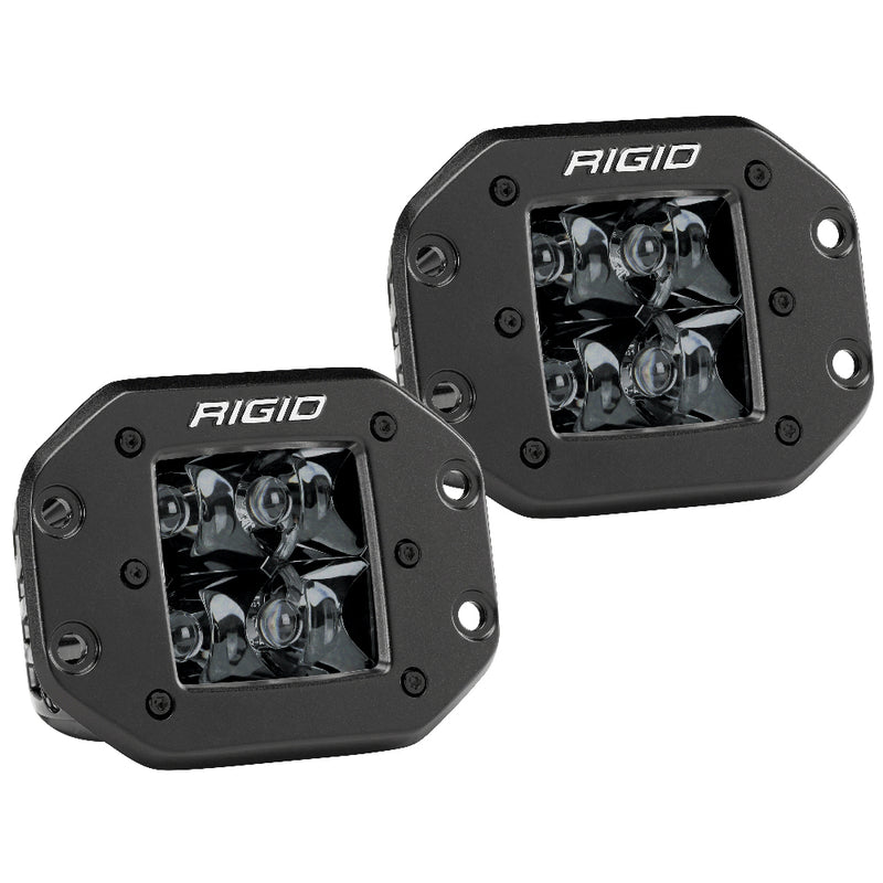 RIGID Industries D-Series PRO Flush Mount - Spot LED - Midnight Edition - Pair - Black [212213BLK] - Mealey Marine