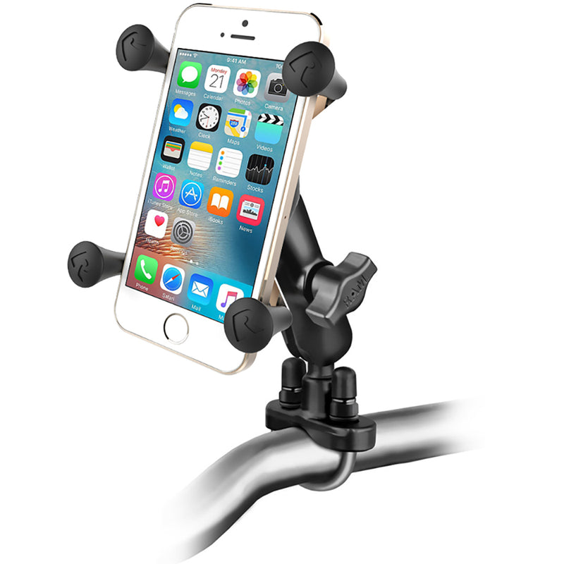 RAM Mount Handlebar Rail Mount w/Zinc Coated U-Bolt Base and Universal X-Grip Cell/iPhone Cradle [RAM-B-149Z-UN7U] - Mealey Marine