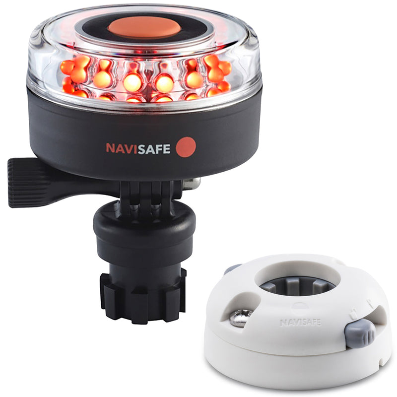 Navisafe Navilight All RED 360 2NM w/Navimount Base  Horizontal Mount - White [045KIT5] - Mealey Marine