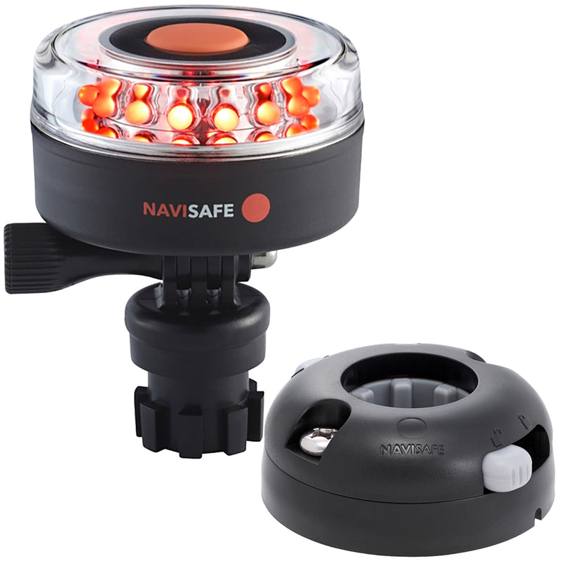 Navisafe Navilight All RED 360 2NM w/Navimount Base  Horizontal Mount - Black [045KIT7] - Mealey Marine