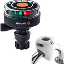 Navisafe Navilight 2NM Tricolor w/Navimount Base  Rail Mount - White [340KIT3] - Mealey Marine