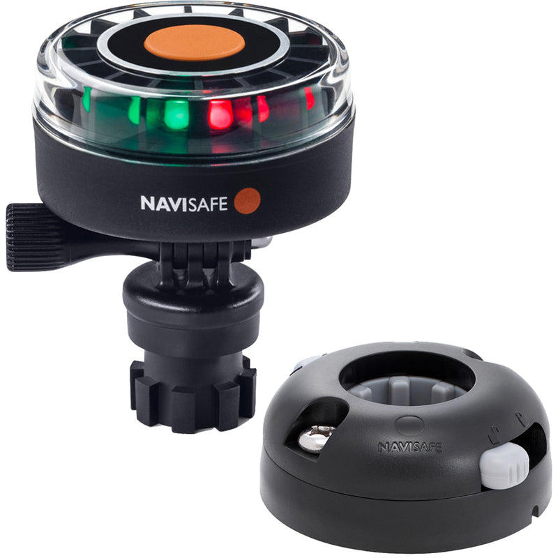 Navisafe Navilight 2NM Tricolor w/Navimount Base  Horizontal Mount - Black [340KIT7] - Mealey Marine