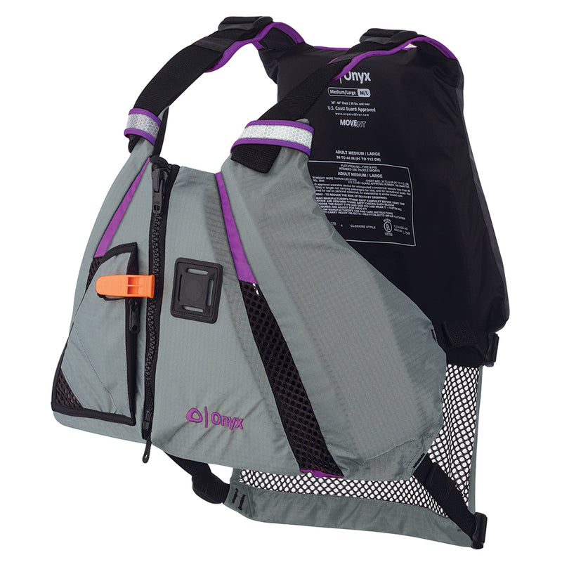 Onyx MoveVent Dynamic Paddle Sports Vest - Purple/Grey - Medium/Large [122200-600-040-18] - Mealey Marine