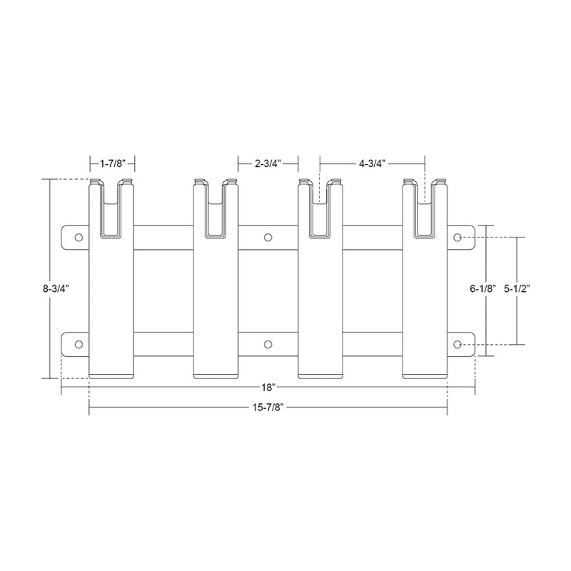 TACO Aluminum/Poly 4-Rod Rack Holder [F31-3104BXZ-1] - Mealey Marine