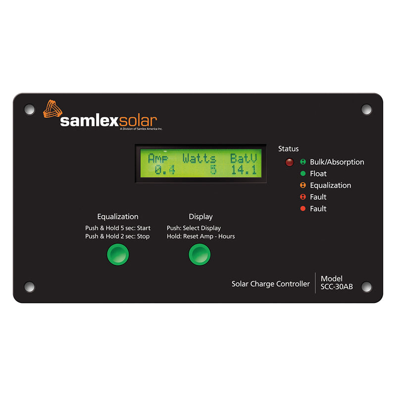 Samlex Flush Mount Solar Charge Controller w/LCD Display - 30A [SCC-30AB] - Mealey Marine