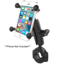 RAM Mount RAM Torque 1 1/8" - 1 1/2" Diameter Handlebar/Rail Bae with 1" Ball, Medium Arm and X-Grip for Larger Phones [RAM-B-408-112-15-UN7U] - Mealey Marine