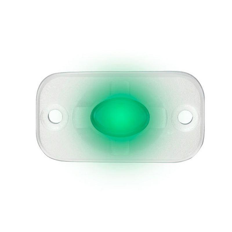 HEISE Marine Auxiliary Accent Lighting Pod - 1.5" x 3" - White/Green [HE-ML1G] - Mealey Marine