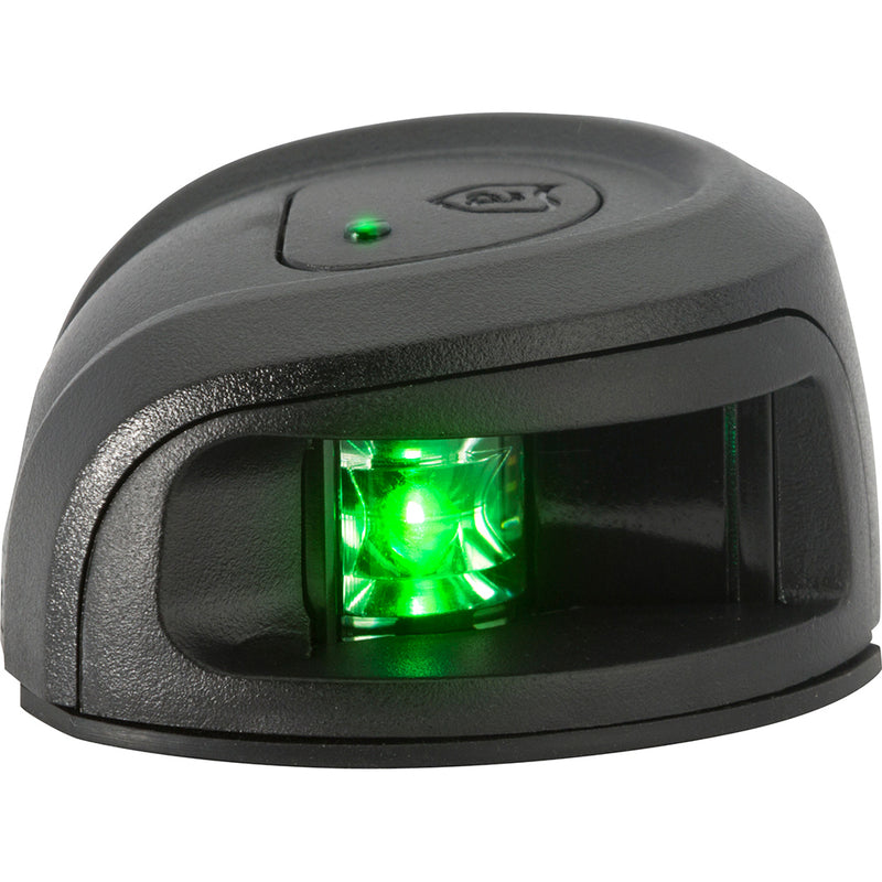 Attwood LightArmor Deck Mount Navigation Light - Black Composite - Starboard (green) - 2NM [NV2012PBG-7] - Mealey Marine