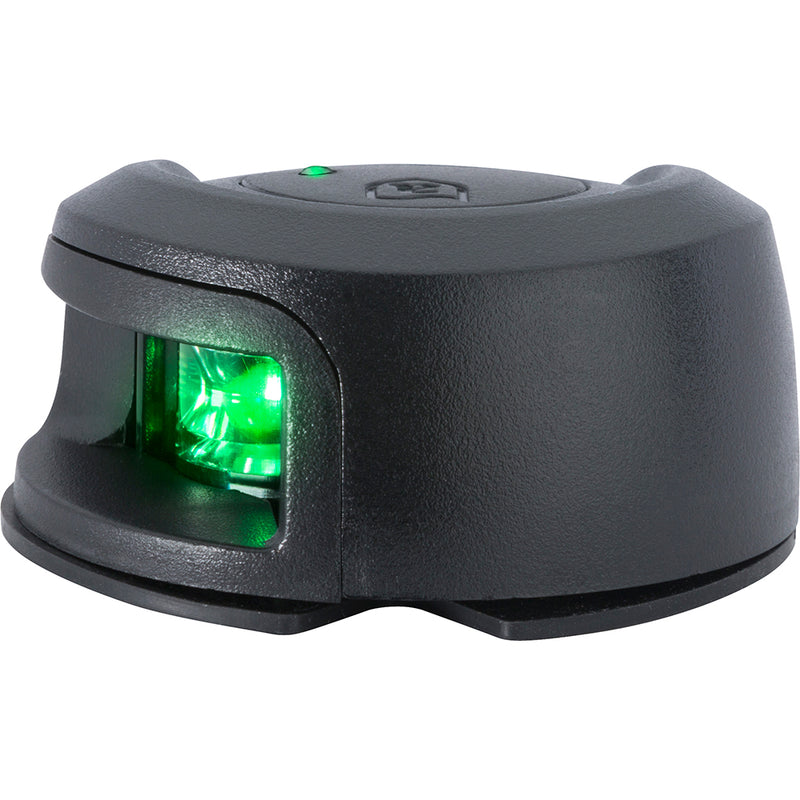 Attwood LightArmor Deck Mount Navigation Light - Black Composite - Starboard (green) - 2NM [NV2012PBG-7] - Mealey Marine