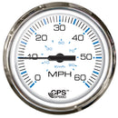 Faria 4" Chesepeake White SS Studded Speedometer - 60MPH (GPS) [33839] - Mealey Marine