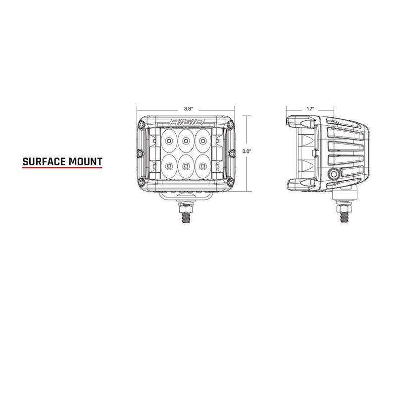 RIGID Industries D-SS Series PRO Flood Surface Mount - Black [261113] - Mealey Marine