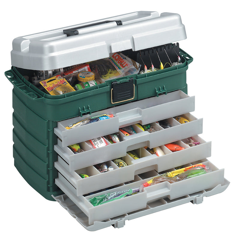 Plano 4-Drawer Tackle Box - Green Metallic/Silver [758005] - Mealey Marine