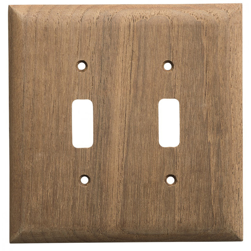 Whitecap Teak 2-Toggle Switch/Receptacle Cover Plate [60176] - Mealey Marine